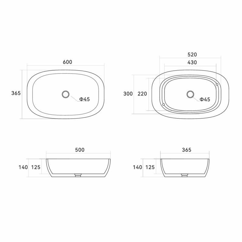Раковина-чаша Qtap Cardinal 600х380х140 мм White QT04116257W QT04116257W &mdash; фото в Esantehnika