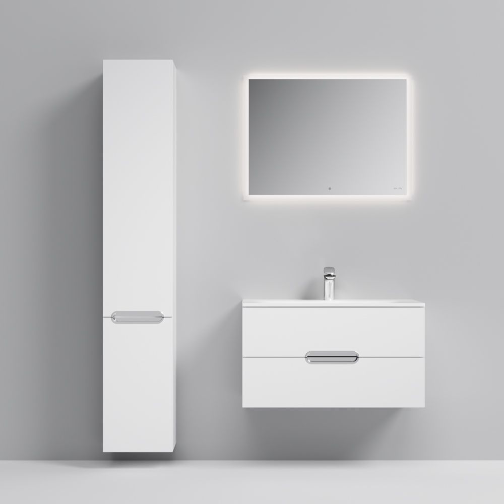 Тумба подвесная AM.PM белый глянець с умывальником Spirit 80 см M70-FUX0802-WC0802-38 M70-FUX0802-WC0802-38 &mdash; фото в Esantehnika