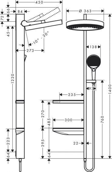 Душова система Hansgrohe Rainfinity Showerpipe 360 ​​1jet Chrome 26842000 26842000 &mdash; фото в Esantehnika