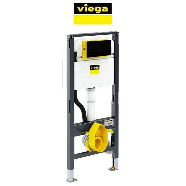 Інсталяція для унітазу Viega Prevista Dry 771997 з кнопкою Style 23 (чорний колір) 773175 771997+773175 &mdash; фото в Esantehnika