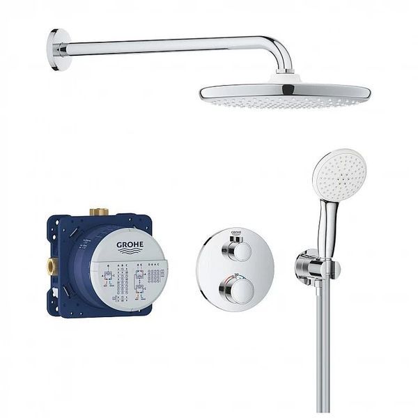 Душевая система скрытого монтажа Grohe Grohtherm с Tempesta 250, хром (34872000) 34872000 &mdash; фото в Esantehnika