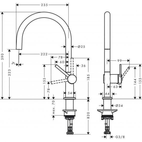Смеситель для кухни Hansgrohe Talis M54 черный матовый 72804670 72804670 &mdash; фото в Esantehnika