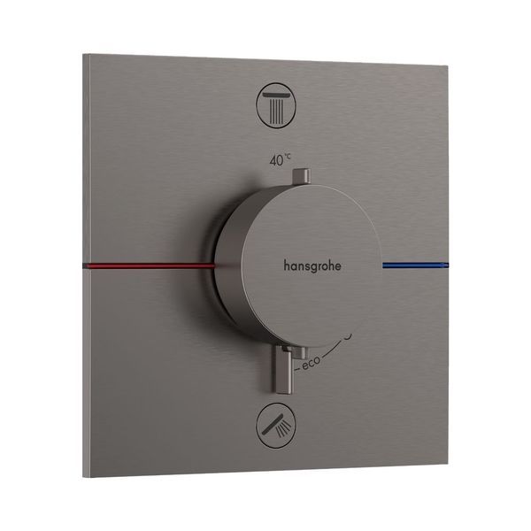 Термостат на 2 споживачі Hansgrohe ShowerSelect Comfort E (колір - матовий чорний хром) 15572340 15572340 &mdash; фото в Esantehnika