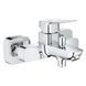Комплект GROHE QuickFix Dice: смеситель для ванны BF101872VC, смеситель для раковины Dice M-Size 1018330000 и гигиенический душ скрытого монтажа UA202408QF, хром (SET-BF101872VC-1018330000-UA202408QF) SET-BF101872VC-1018330000-UA202408QF &mdash; фото в Esantehnika
