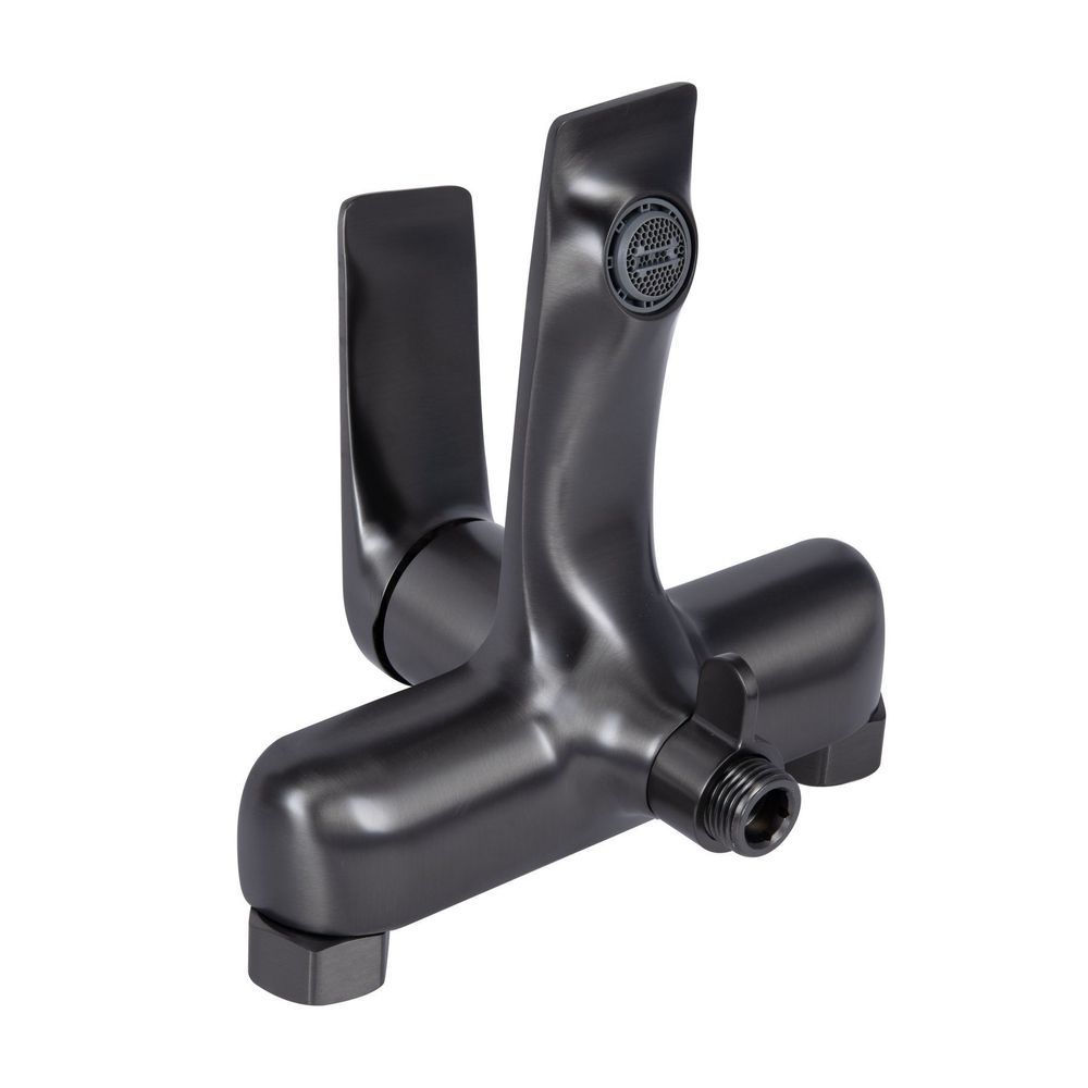 Смеситель для ванны Qtap Vlasta New (с душевым гарнитуром) QTVLA259GMB45643 Gunmetal Black PVD QTVLA259GMB45643 &mdash; фото в Esantehnika