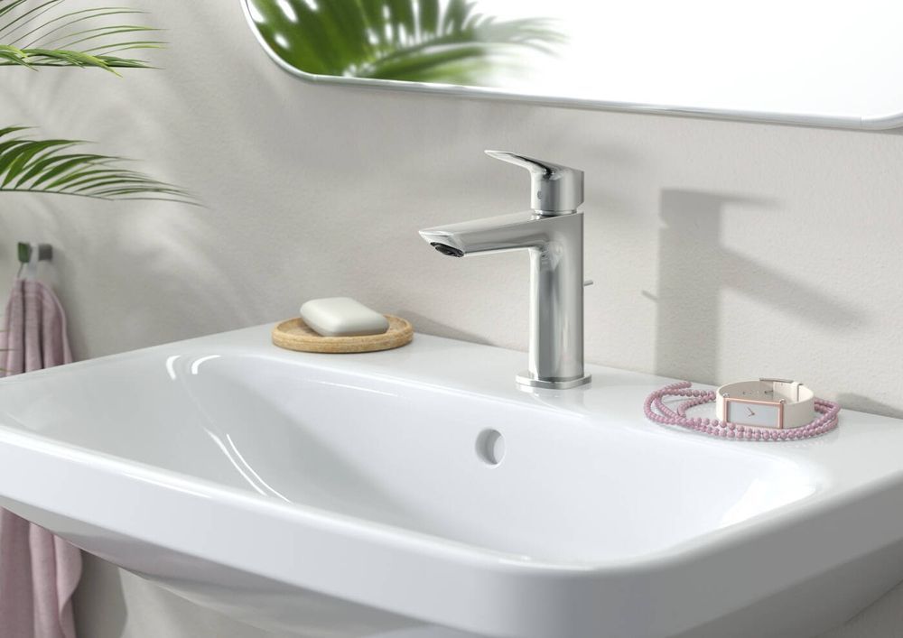 Змішувач для раковини 100 CoolStart Hansgrohe Logis Fine (колір - хром), з донним клапаном 71254000 71254000 &mdash; фото в Esantehnika