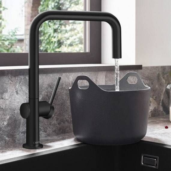 Смеситель для кухни Hansgrohe Talis M54 черный матовый 72806670 72806670 &mdash; фото в Esantehnika
