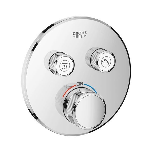 Термостат прихованого монтажу з двома кнопками управління Grohtherm SmartControl (колір - хром) 29119000 29119000 &mdash; фото в Esantehnika