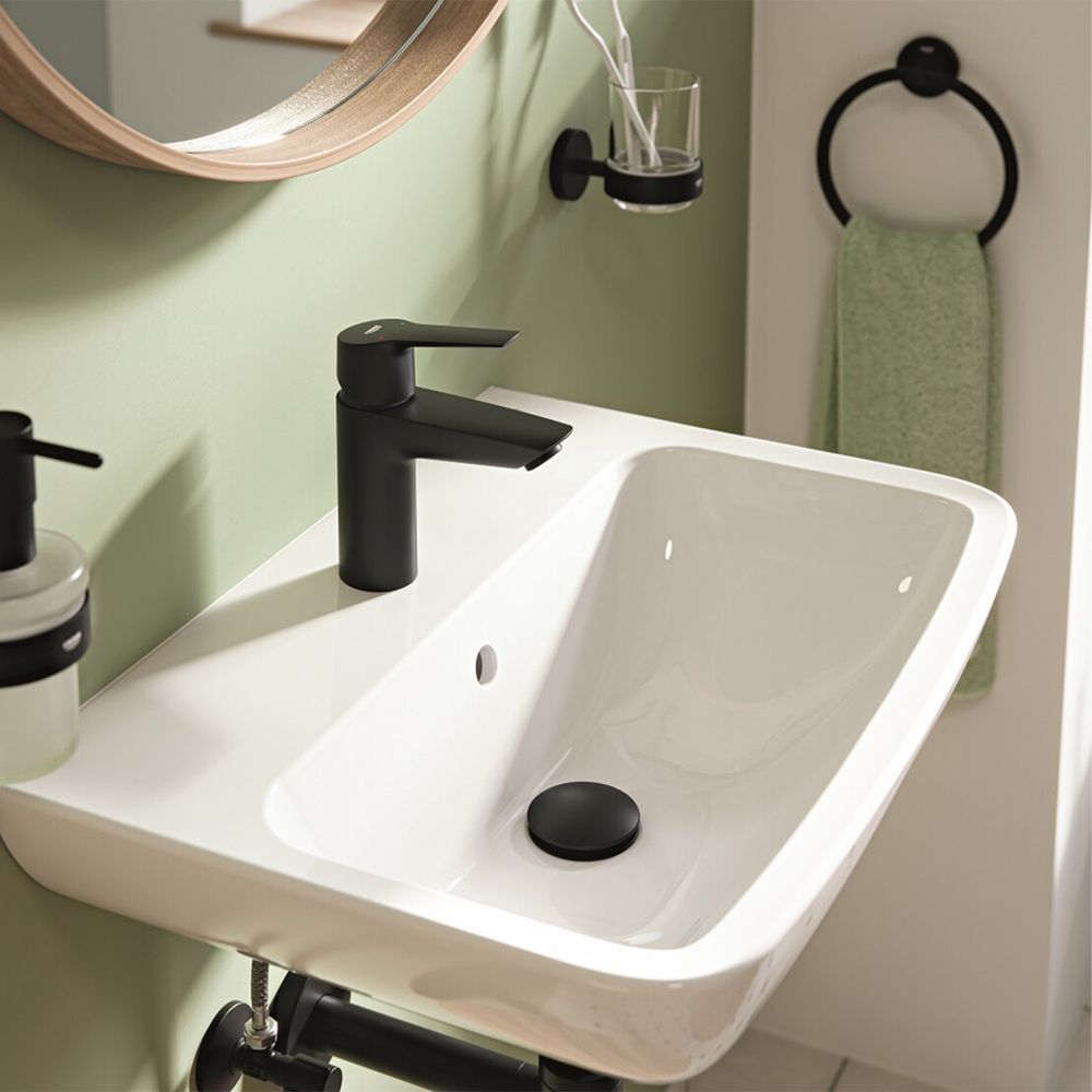 Змішувач для раковини Grohe QuickFix Start S-Size (колір - чорний матовий), з донним клапаном 235502432 235502432 &mdash; фото в Esantehnika