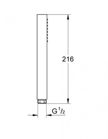 Ручний душ, 1 вид струменя Grohe Euphoria Cube Stick 27698000 27698000 &mdash; фото в Esantehnika