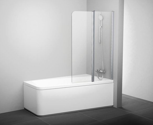 Шторка для ванны двухэлементная 10CVS2-100 L Transparent, (7QLA0C03Z1) RAVAK 7QLA0C03Z1 &mdash; фото в Esantehnika
