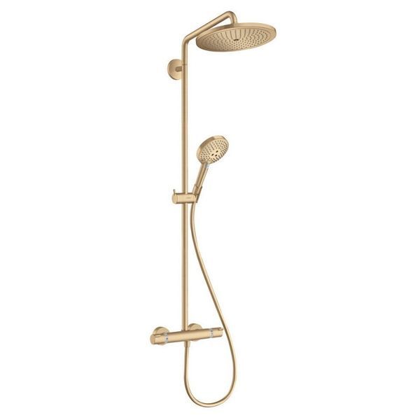 Душева система с термостатом Hansgrohe Croma Select S Showerpipe 280 1jet (цвет - матовая бронза) 26890140 26890140 &mdash; фото в Esantehnika