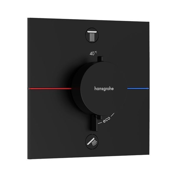 Термостат на 2 споживачі Hansgrohe ShowerSelect Comfort E (колір - чорний матовий) 15572670 15572670 &mdash; фото в Esantehnika