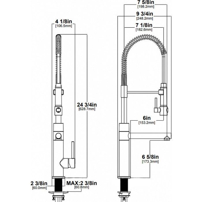 Смеситель для кухни Kraus ARTEC PRO пружинный излив h628, точечная нержавеющая сталь KPF-1603SFS KPF-1603SFS &mdash; фото в Esantehnika