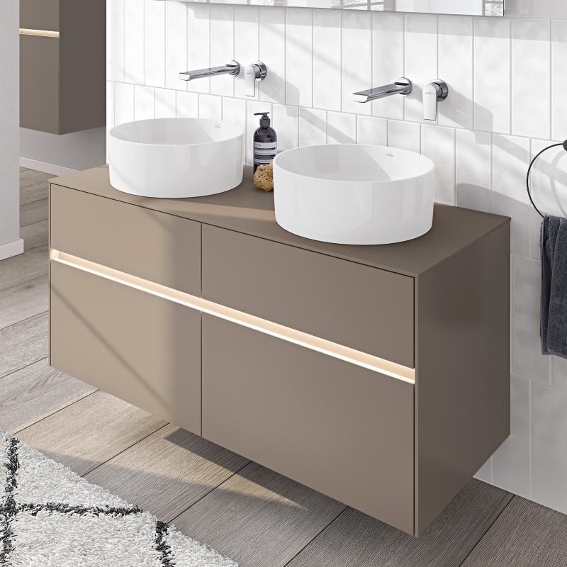 Раковина накладна на стільницю &Oslash;40 х h14,5 см Villeroy & Boch Collaro (Stone White CeramicPlus, без переливу, МАТОВИЙ) 4A1840RW 4A1840RW &mdash; фото в Esantehnika