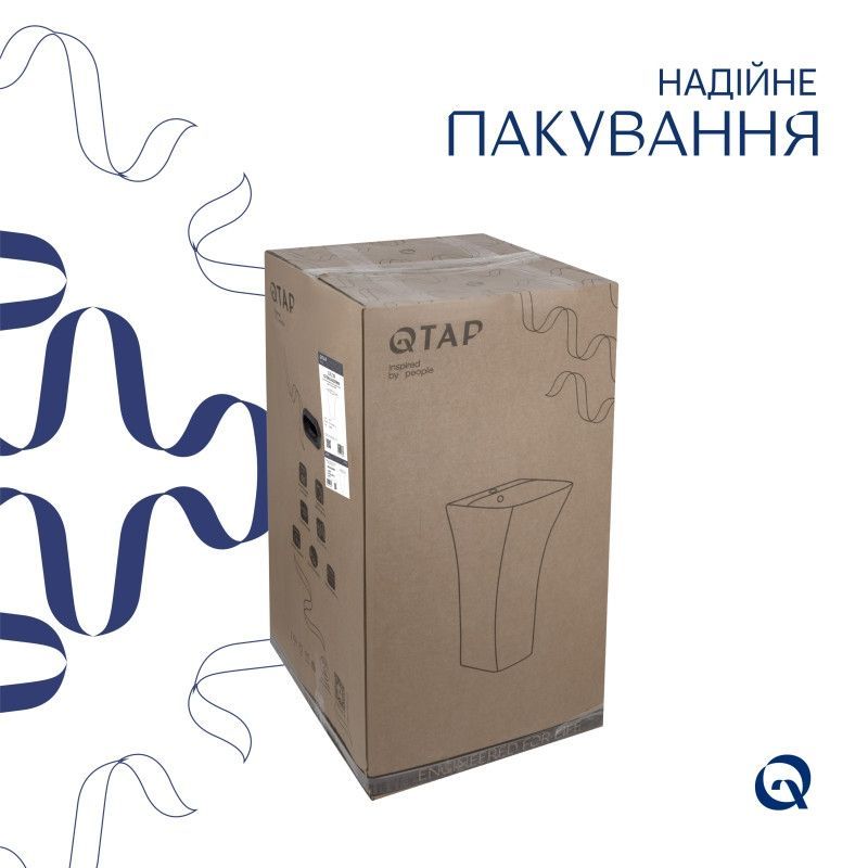 Раковина для підлоги моноблок Qtap Crow 445x420x840 White QT0511G315WN QT0511G315WN &mdash; фото в Esantehnika