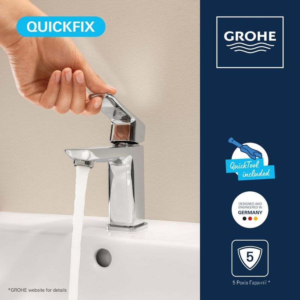 Смеситель для раковины M-размера Grohe QuickFix Dice ColdStart 1018560000 1018560000 &mdash; фото в Esantehnika