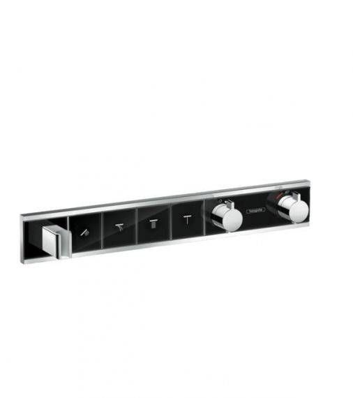 Термостат, прихованого монтажу, на 4 споживача Hansgrohe RainSelect (колір - хром/чорний) 15357600 15357600 &mdash; фото в Esantehnika