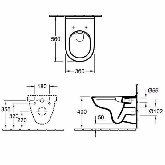Унитаз подвесной Villeroy & Boch O.novo 5660HR01 Directflush без ободка 5660HR01 &mdash; фото в Esantehnika
