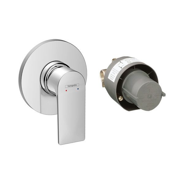 Смеситель для душа Hansgrohe Rebris E (цвет - хром), в комплекте со встраиваемой частью 72658000 72658000 &mdash; фото в Esantehnika