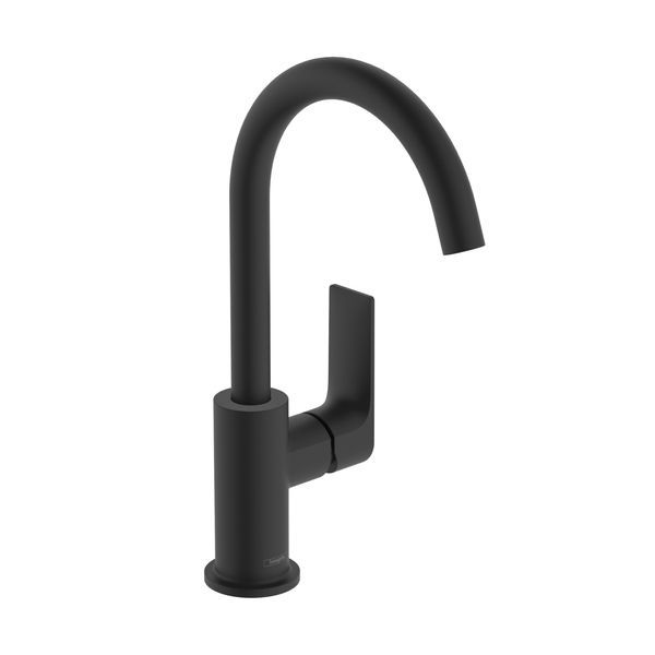 Змішувач для раковини високий 210 Hansgrohe Rebris E (колір - чорний матовий), з донним клапаном 72576670 72576670 &mdash; фото в Esantehnika