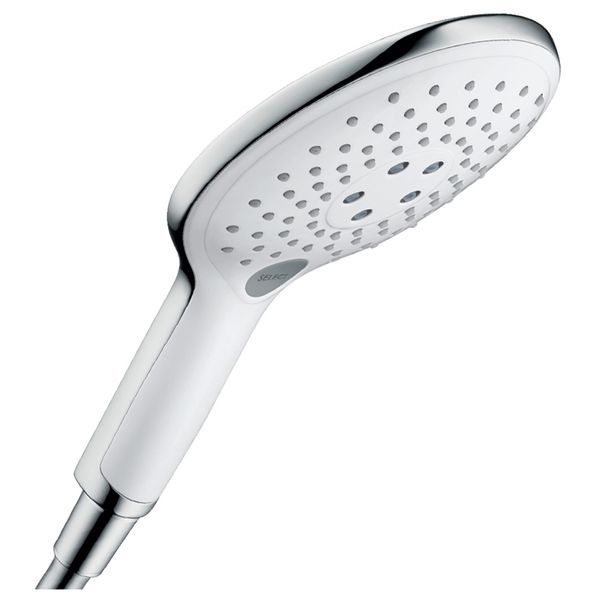 Лейка для душа Hansgrohe Raindance Select S EcoSmart 150 (цвет - хром/белый), 3 вида струи 28588400 28588400 &mdash; фото в Esantehnika