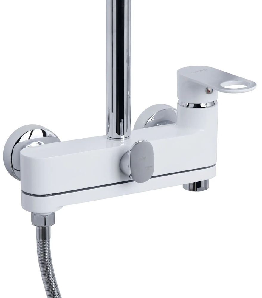 Душова система універсальна Qtap Jay на три споживачі (з виливом) QTJAY111CRW45555 Chrome/White QTJAY111CRW45555 &mdash; фото в Esantehnika