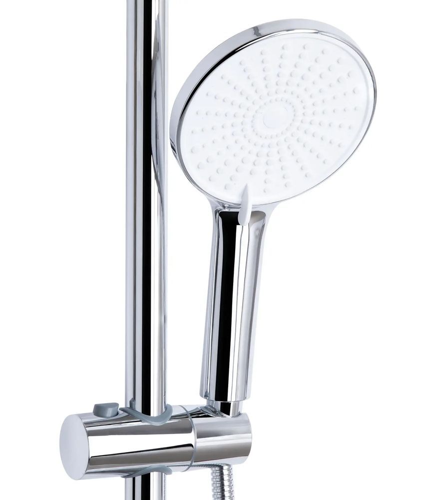 Душова система універсальна Qtap Jay на три споживачі (з виливом) QTJAY111CRW45555 Chrome/White QTJAY111CRW45555 &mdash; фото в Esantehnika