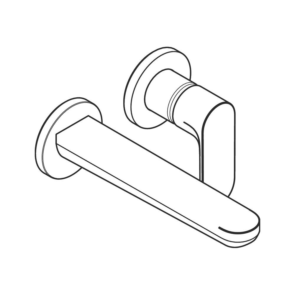 Смеситель для раковины настенный Hansgrohe Rebris S (цвет - чёрный матовый), излив 200 мм 72528670 72528670 &mdash; фото в Esantehnika