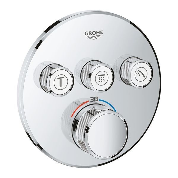 Зовнішня частина термостатичного змішувача Grohe Grohtherm SmartControl 29121000 на 3 виходи 29121000 &mdash; фото в Esantehnika