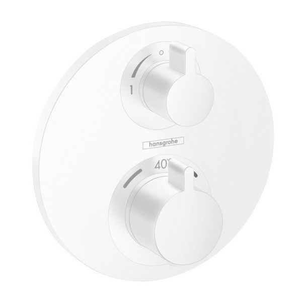 Термостат із запірним/перемикаючим вентилем Hansgrohe Ecostat S (колір - білий матовий) 15758700 15758700 &mdash; фото в Esantehnika