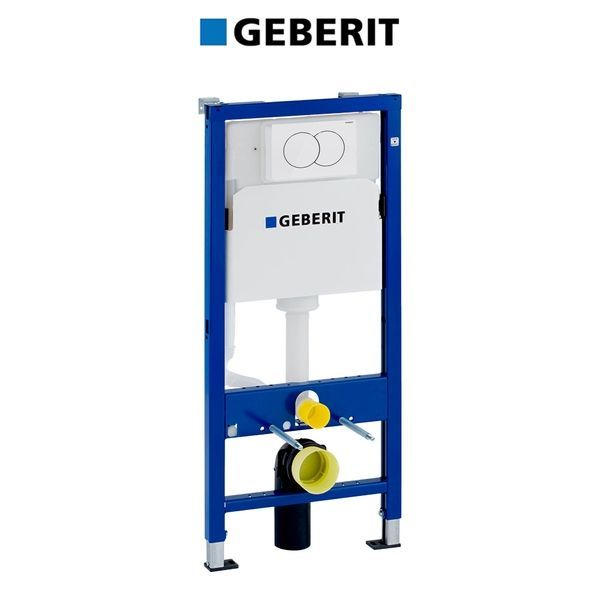 Инсталляция для унитаза Geberit DuofixBasic в комплекте с клавишей Delta 01 (пластик альпийский белый) 458.103.00.1+115.107.11.1 458.103.00.1+115.107.11.1 &mdash; фото в Esantehnika