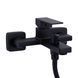 Смеситель для ванны Qtap Gemini (с душевым гарнитуром) QTGEM259BLM45682 Black Matt QTGEM259BLM45682 &mdash; фото в Esantehnika
