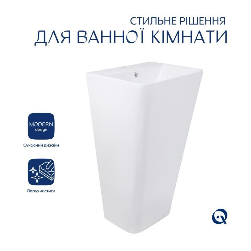 Раковина напольная моноблок Qtap Tern 440х380х830mm White QT1711G302WN QT1711G302WN &mdash; фото в Esantehnika