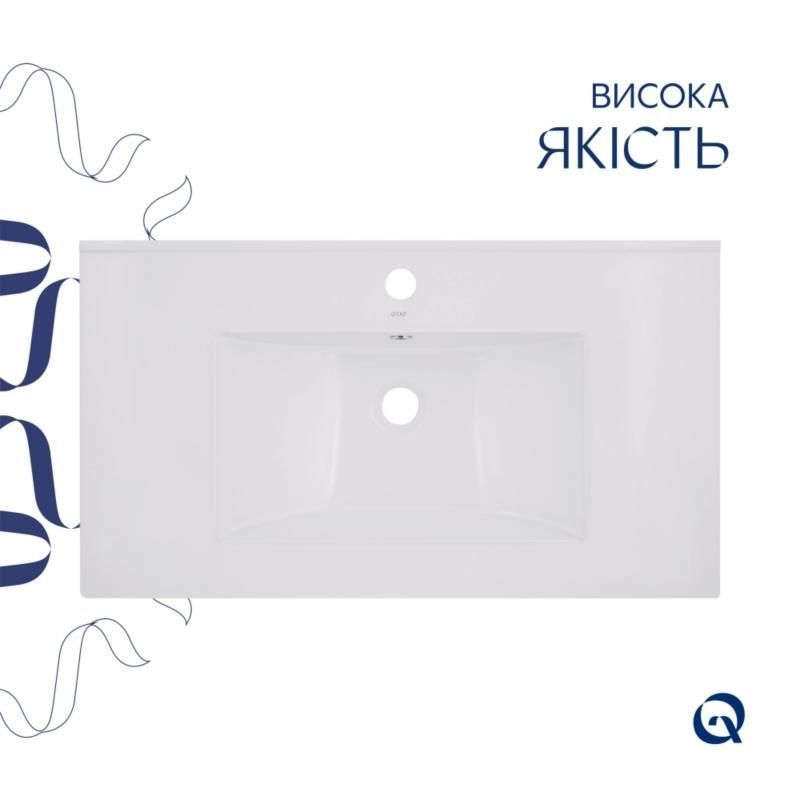 Комплект Albatross: Раковина врізна меблева 820x460x180 мм, White, прямокутна + Донний клапан Pop-up PU02O QT01113080CW148475 QT01113080CW148475 &mdash; фото в Esantehnika