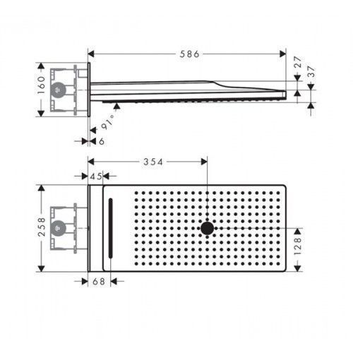 Верхний душ, Hansgrohe Rainmaker Select, 580х260 3jet, Черный/Хром (24001600) 24001600 &mdash; фото в Esantehnika