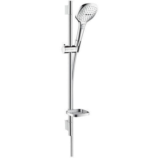 Душевой набор Hansgrohe Raindance Select E 120 3jet EcoSmart 9л/мин, белый/хром (26622400) 26622400 &mdash; фото в Esantehnika
