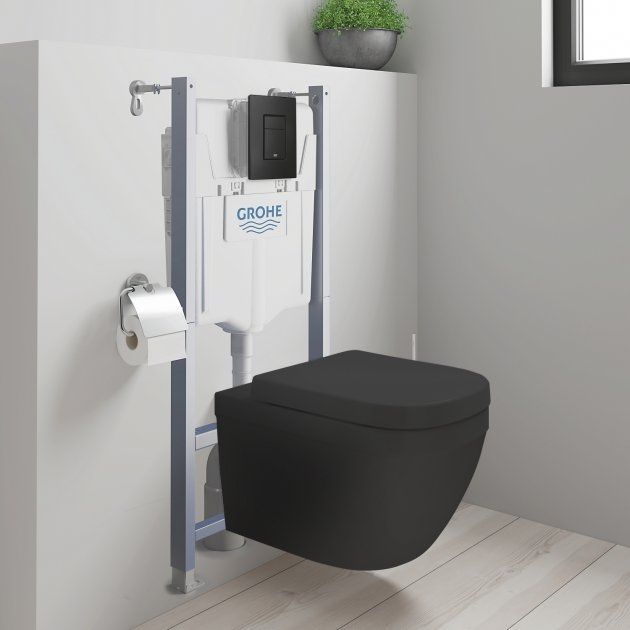Инсталляция 3-в1 Grohe Solido 38811KF0 с чёрной панелью смыва 38811KF0 38811KF0 &mdash; фото в Esantehnika