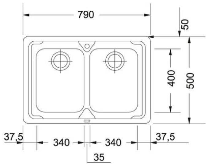 Кухонна мийка Franke Logica LLX 620-79, накладна, 2 чаші, вентиль, сифон, 79х50, нержавіюча сталь полірована (101.0381.838) 101.0381.838 &mdash; фото в Esantehnika