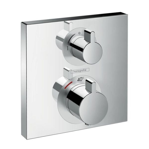 Термостат для душу на 2 споживача Hansgrohe Ecostat Square (колір - хром) 15714000 15714000 &mdash; фото в Esantehnika