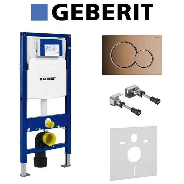 Інсталяція Geberit Duofix (4-в-1) у комплекті з клавішею Sigma 01, латунь 111.300.00.5+156.050.00.1+111.815.00.1+115.770.DT.5 111.300.00.5+156.050.00.1+111.815.00.1+115.770.DT.5 &mdash; фото в Esantehnika
