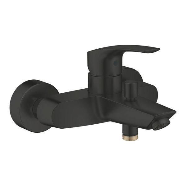 Смеситель для ванны Grohe Eurosmart New однорычажный, настенный монтаж, черный матовый (333002433) 333002433 &mdash; фото в Esantehnika