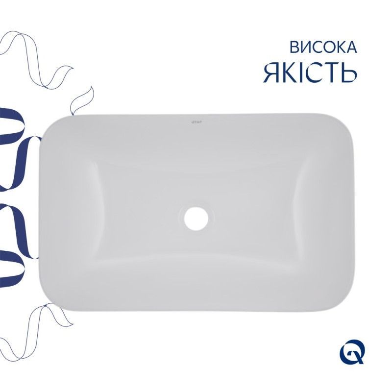 Раковина Qtap Scorpio 615х390х150 White QT1411K491WN QT1411K491WN &mdash; фото в Esantehnika