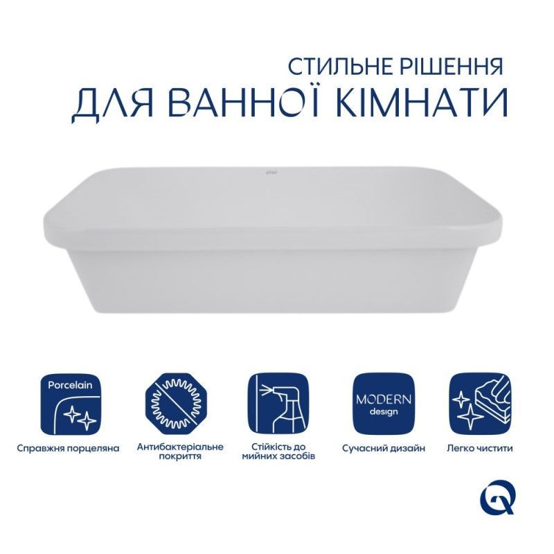 Раковина Qtap Scorpio 615х390х150 White QT1411K491WN QT1411K491WN &mdash; фото в Esantehnika