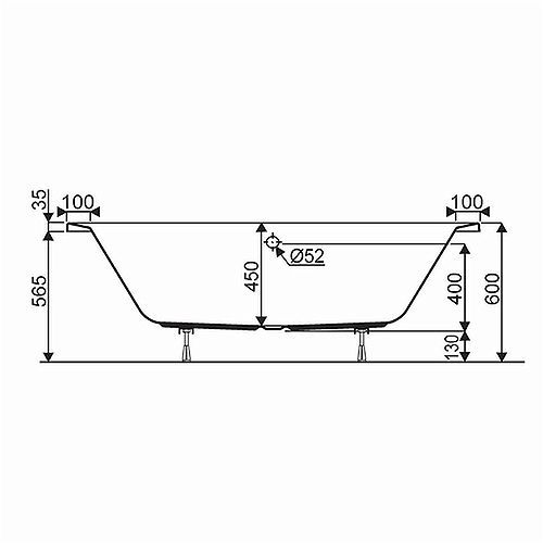 Ванна акрилова Kolo SUPERO DUO 180x80, прямокутна, центральний злив, з ніжками (5363000) 5363000 &mdash; фото в Esantehnika