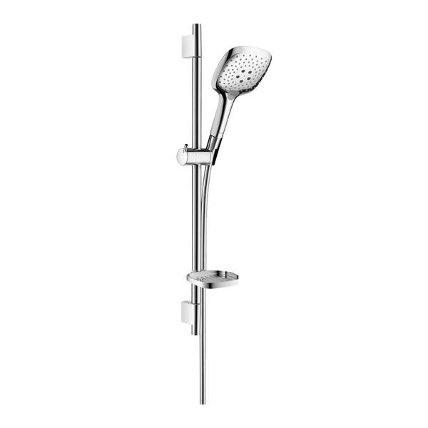 Душевой гарнитур, со штангой 65 см и мыльницей Hansgrohe Raindance Select E (цвет - хром), 3 вида струи 27856000 27856000 &mdash; фото в Esantehnika