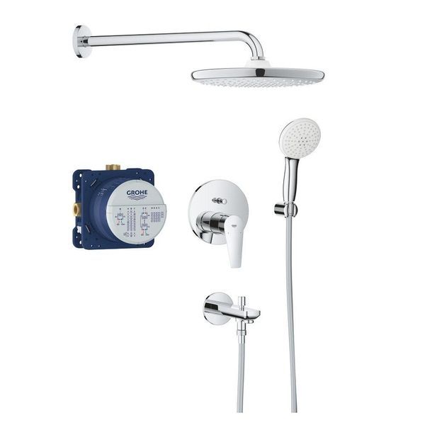 Душевая система скрытого монтажа Grohe Bauedge с Tempesta 250 и изливом для ванны, хром (25291000) 25291000 &mdash; фото в Esantehnika