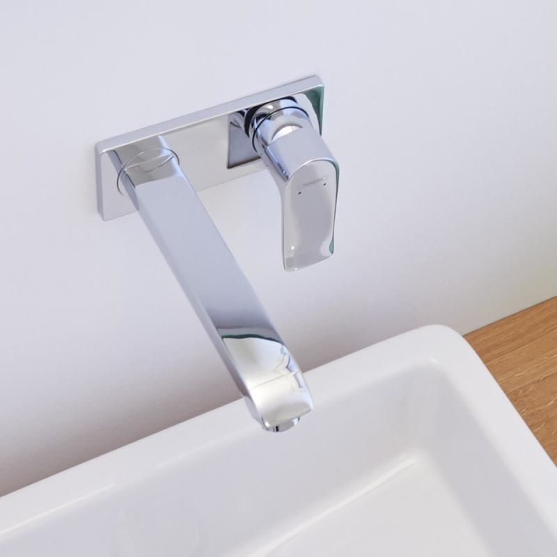 Смеситель для раковины настенный Hansgrohe Talis E (цвет - хром), излив 225 мм 71734000 71734000 &mdash; фото в Esantehnika