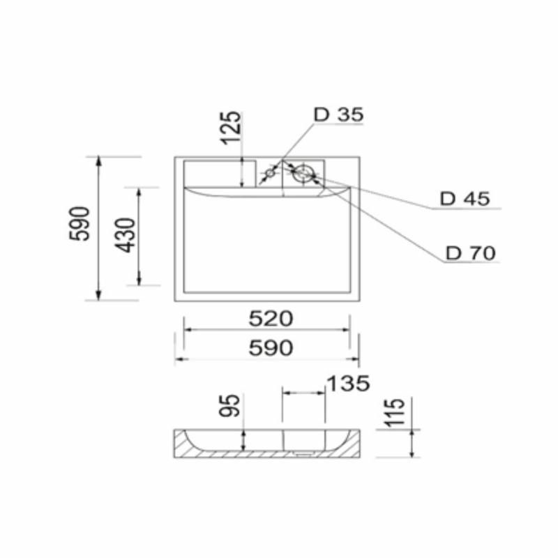 Раковина на стиральную машину Qtap Arvin 595x595x115 мм, White QTARV2365WHI48575 QTARV2365WHI48575 &mdash; фото в Esantehnika