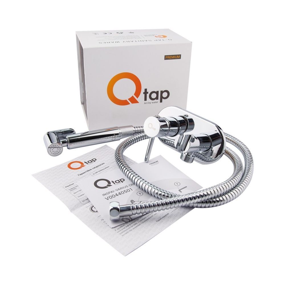 Набор для гигиенического душа со смесителем Qtap Inspai-Varius CRM V00440501 QTINSVARCRMV00440501 &mdash; фото в Esantehnika